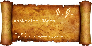 Vaskovits János névjegykártya
