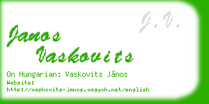 janos vaskovits business card
